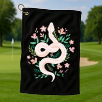 Snake Reptile Flowers Poisonous Python Cobra Animal Gift Golf Towel