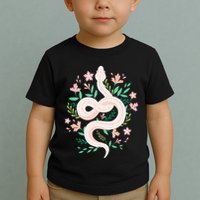 Snake Reptile Flowers Poisonous Python Cobra Animal Gift Toddler T-Shirt