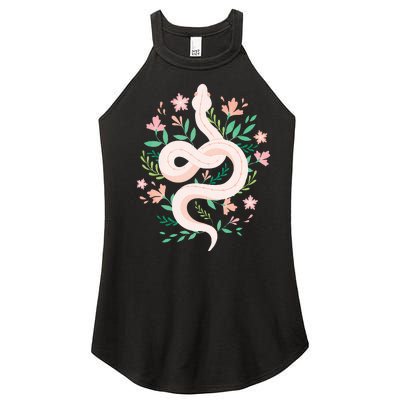 Snake Reptile Flowers Poisonous Python Cobra Animal Gift Women's Perfect Tri Rocker Tank