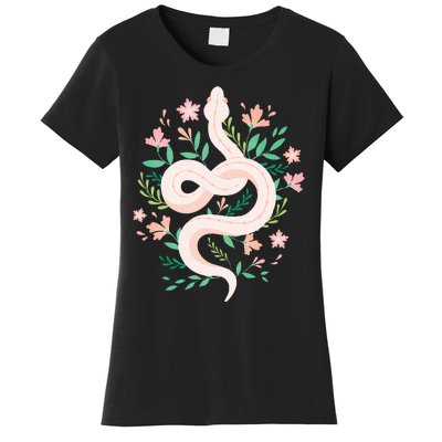 Snake Reptile Flowers Poisonous Python Cobra Animal Gift Women's T-Shirt