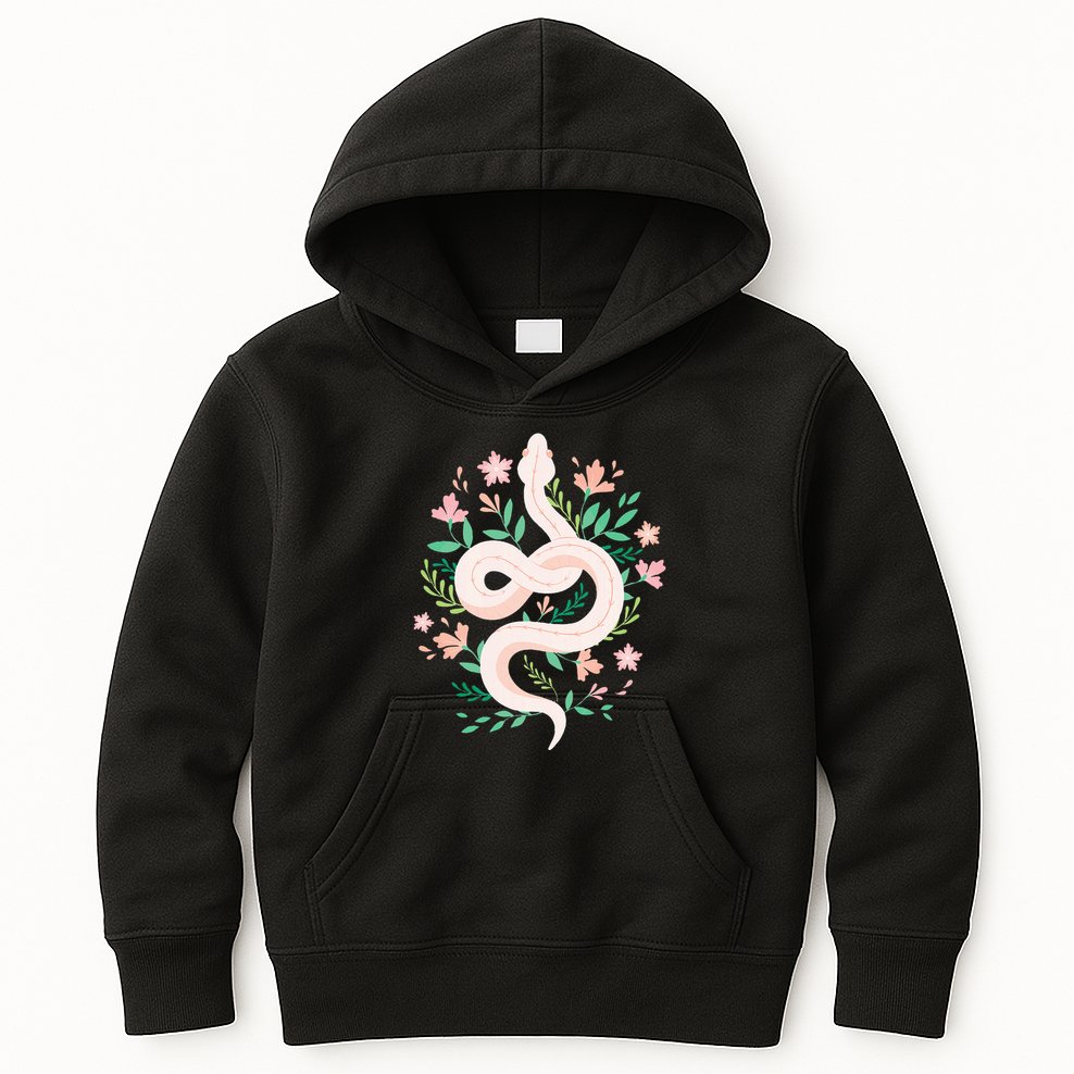 Snake Reptile Flowers Poisonous Python Cobra Animal Gift Kids Hoodie