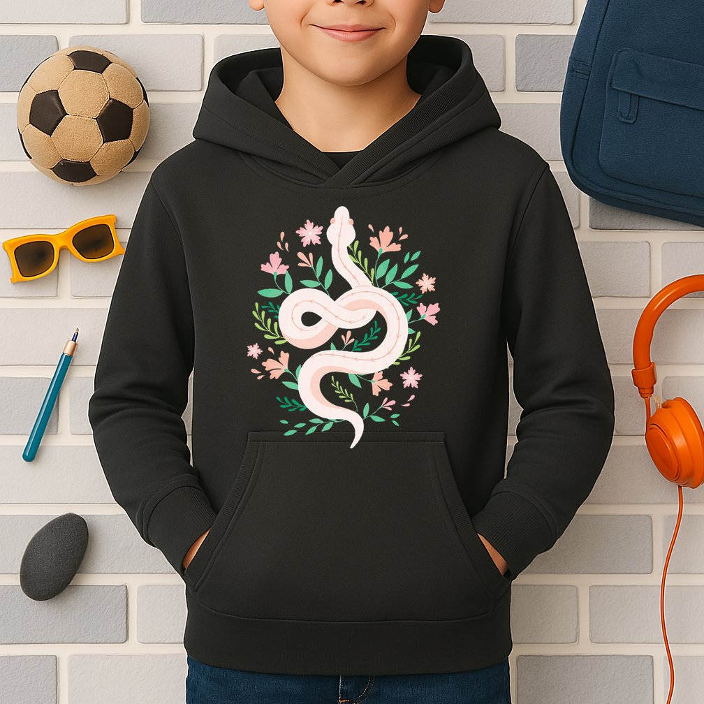 Snake Reptile Flowers Poisonous Python Cobra Animal Gift Kids Hoodie