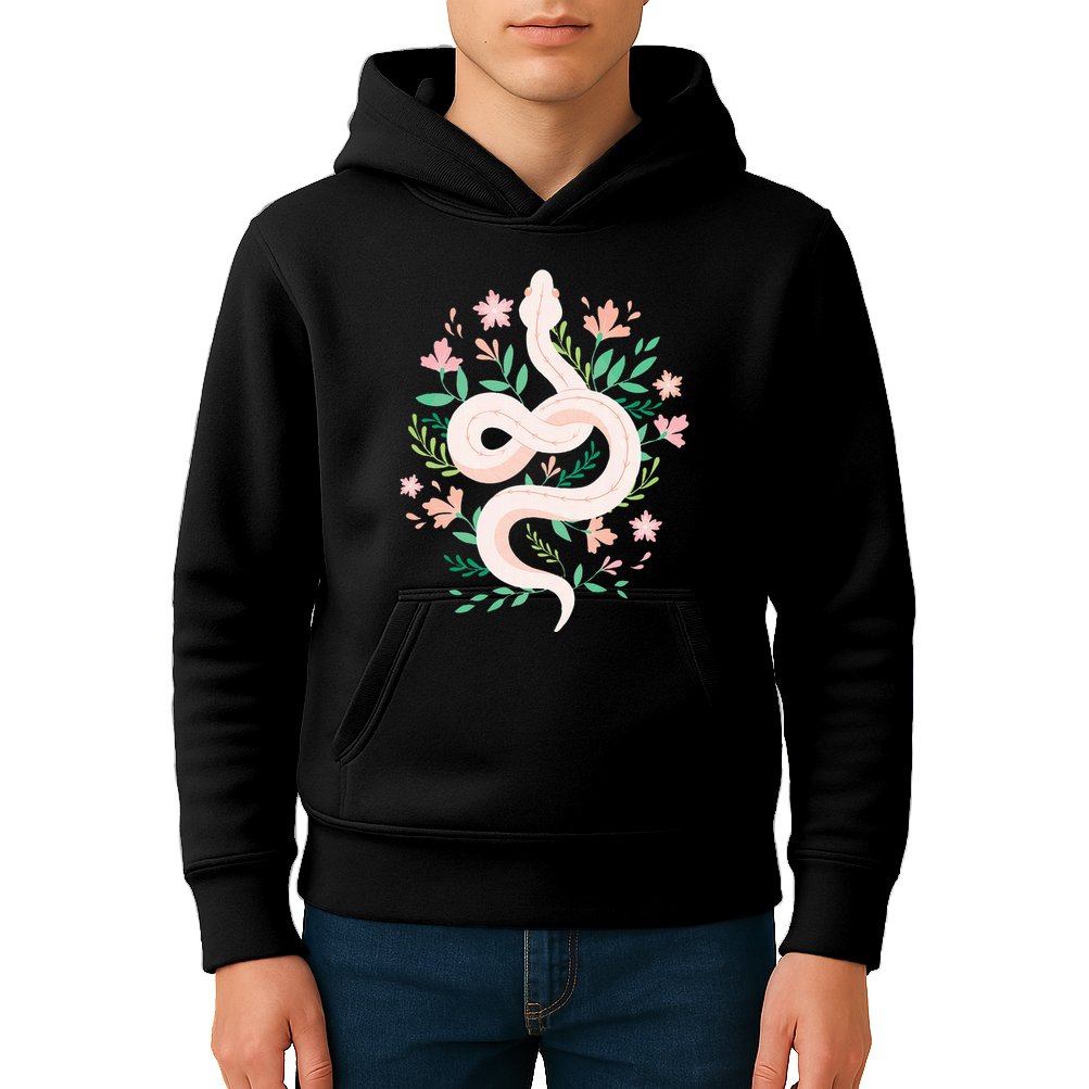 Snake Reptile Flowers Poisonous Python Cobra Animal Gift Kids Hoodie