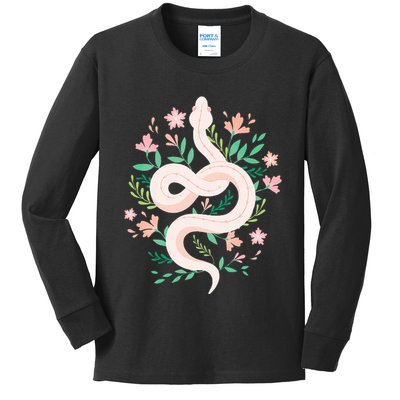 Snake Reptile Flowers Poisonous Python Cobra Animal Gift Kids Long Sleeve Shirt