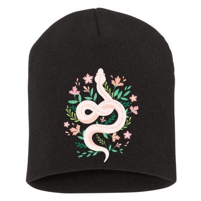 Snake Reptile Flowers Poisonous Python Cobra Animal Gift Short Acrylic Beanie