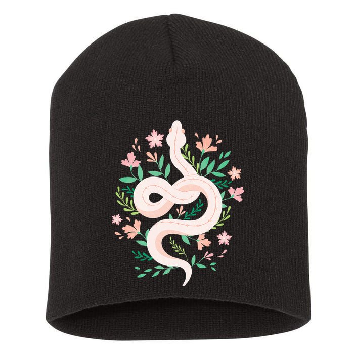 Snake Reptile Flowers Poisonous Python Cobra Animal Gift Short Acrylic Beanie
