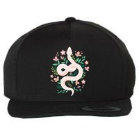 Snake Reptile Flowers Poisonous Python Cobra Animal Gift Wool Snapback Cap