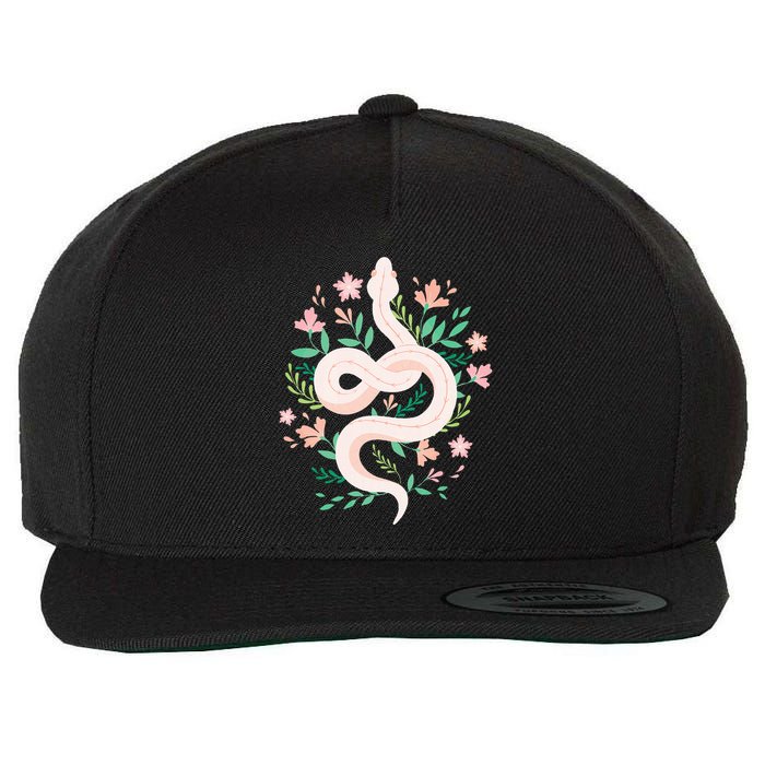 Snake Reptile Flowers Poisonous Python Cobra Animal Gift Wool Snapback Cap