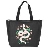 Snake Reptile Flowers Poisonous Python Cobra Animal Gift Zip Tote Bag