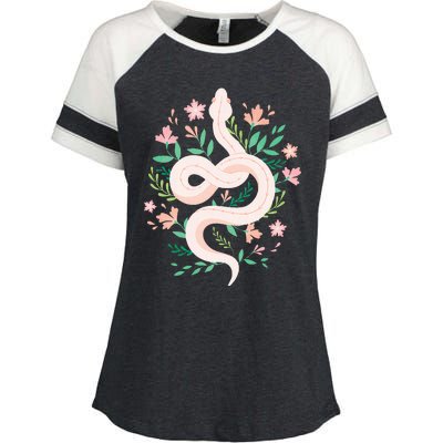 Snake Reptile Flowers Poisonous Python Cobra Animal Gift Enza Ladies Jersey Colorblock Tee