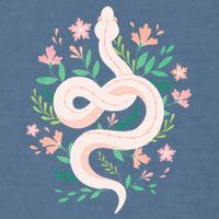 Snake Reptile Flowers Poisonous Python Cobra Animal Gift Garment-Dyed Sweatshirt