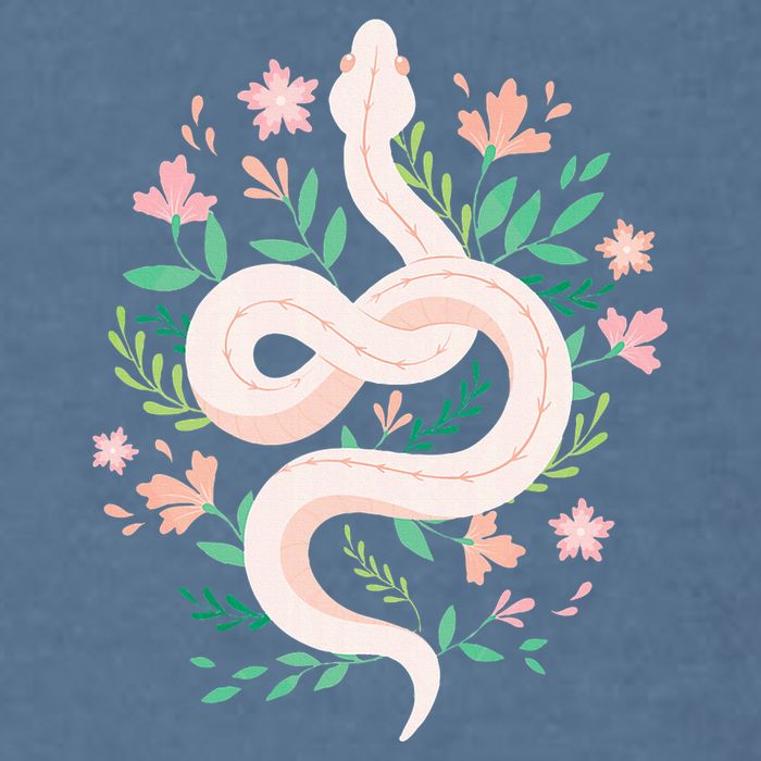 Snake Reptile Flowers Poisonous Python Cobra Animal Gift Garment-Dyed Sweatshirt