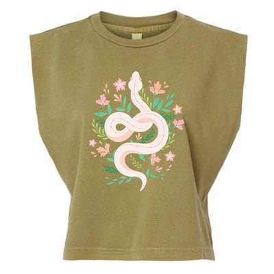 Snake Reptile Flowers Poisonous Python Cobra Animal Gift Garment-Dyed Women's Muscle Tee