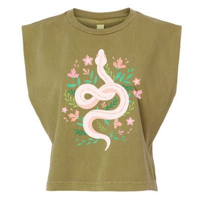 Snake Reptile Flowers Poisonous Python Cobra Animal Gift Garment-Dyed Women's Muscle Tee