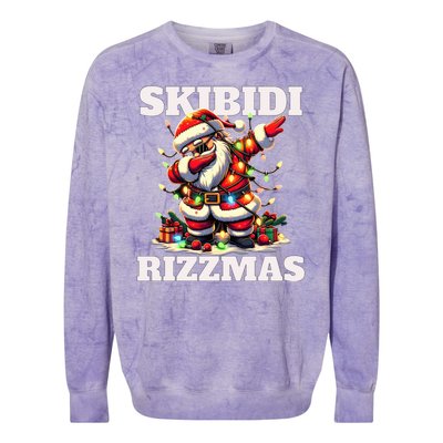 Skibidi Rizzmas Funny Christmas Dab Colorblast Crewneck Sweatshirt