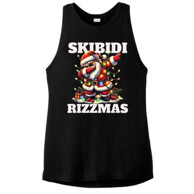 Skibidi Rizzmas Funny Christmas Dab Ladies PosiCharge Tri-Blend Wicking Tank