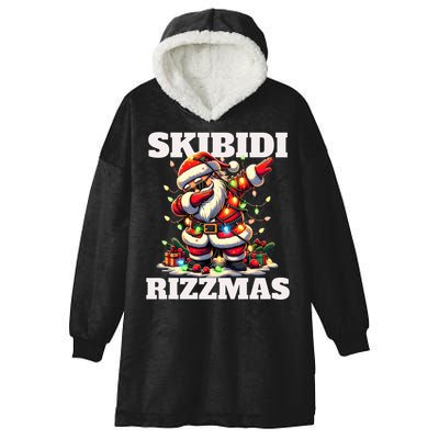 Skibidi Rizzmas Funny Christmas Dab Hooded Wearable Blanket