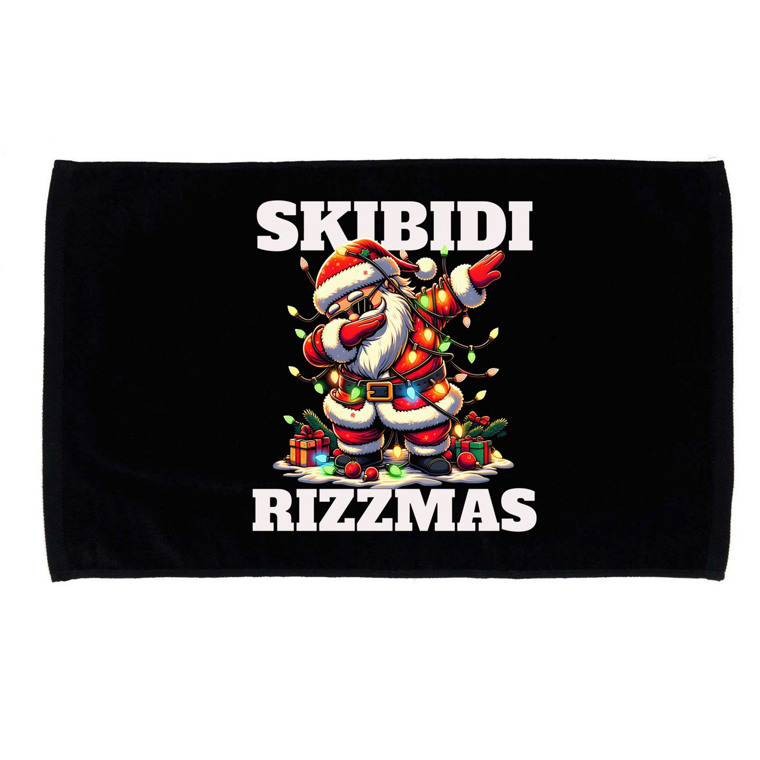 Skibidi Rizzmas Funny Christmas Dab Microfiber Hand Towel