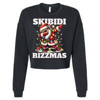 Skibidi Rizzmas Funny Christmas Dab Cropped Pullover Crew