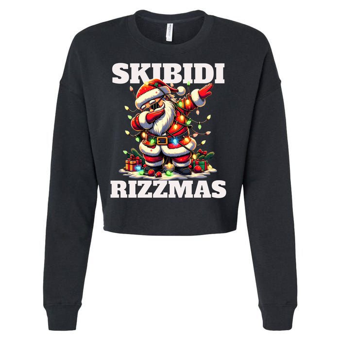 Skibidi Rizzmas Funny Christmas Dab Cropped Pullover Crew