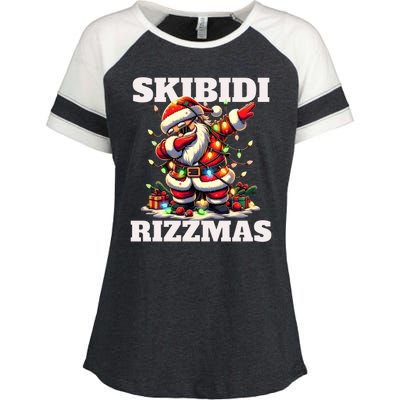 Skibidi Rizzmas Funny Christmas Dab Enza Ladies Jersey Colorblock Tee