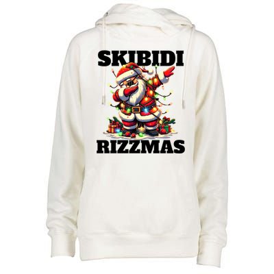 Skibidi Rizzmas Funny Christmas Dab Womens Funnel Neck Pullover Hood