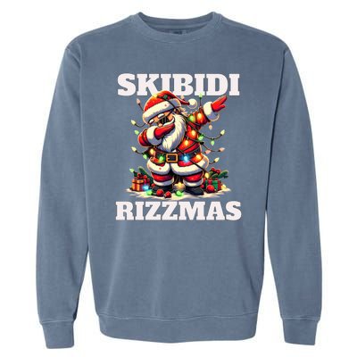 Skibidi Rizzmas Funny Christmas Dab Garment-Dyed Sweatshirt