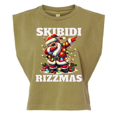 Skibidi Rizzmas Funny Christmas Dab Garment-Dyed Women's Muscle Tee