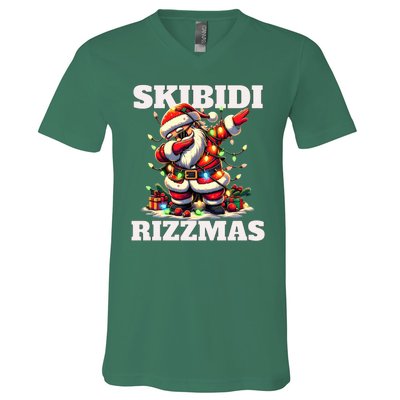 Skibidi Rizzmas Funny Christmas Dab V-Neck T-Shirt