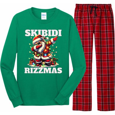 Skibidi Rizzmas Funny Christmas Dab Long Sleeve Pajama Set