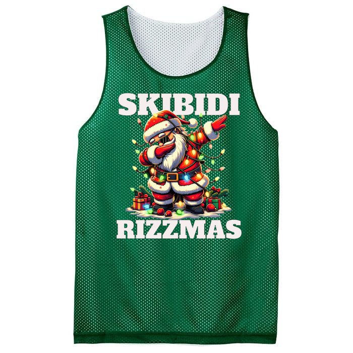 Skibidi Rizzmas Funny Christmas Dab Mesh Reversible Basketball Jersey Tank