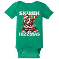 Skibidi Rizzmas Funny Christmas Dab Baby Bodysuit