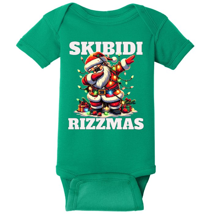 Skibidi Rizzmas Funny Christmas Dab Baby Bodysuit