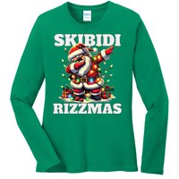 Skibidi Rizzmas Funny Christmas Dab Ladies Long Sleeve Shirt