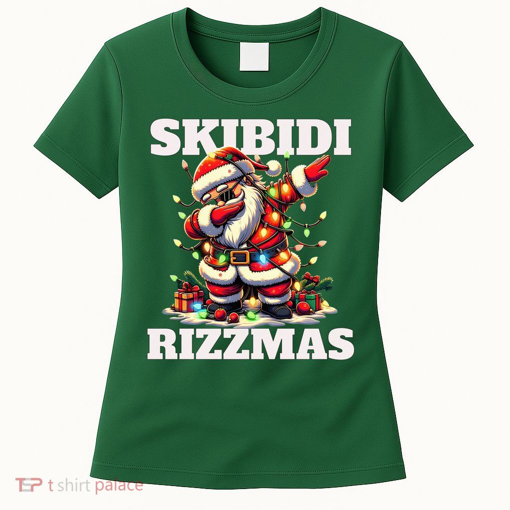 Skibidi Rizzmas Funny Christmas Dab Womens T-Shirt