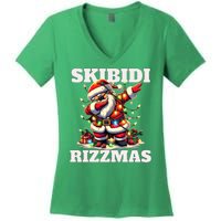 Skibidi Rizzmas Funny Christmas Dab Women's V-Neck T-Shirt