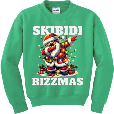 Skibidi Rizzmas Funny Christmas Dab Kids Sweatshirt