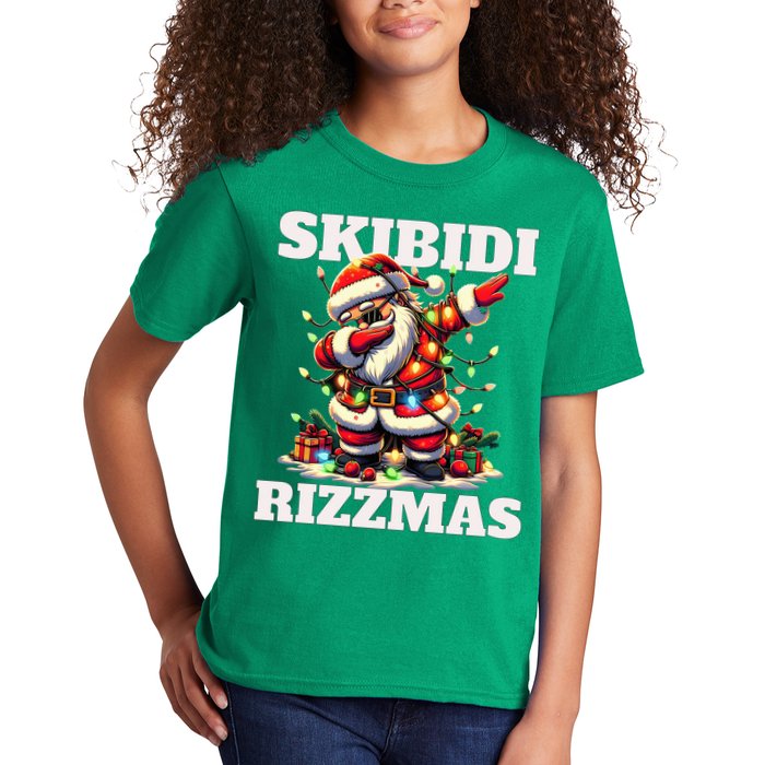 Skibidi Rizzmas Funny Christmas Dab Kids T-Shirt