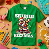 Skibidi Rizzmas Funny Christmas Dab Kids T-Shirt