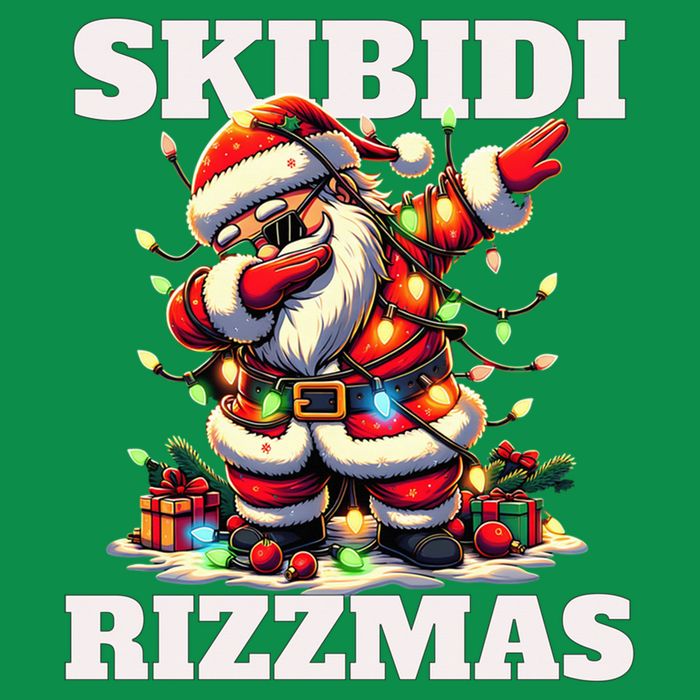 Skibidi Rizzmas Funny Christmas Dab Kids T-Shirt