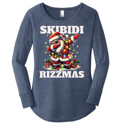 Skibidi Rizzmas Funny Christmas Dab Women's Perfect Tri Tunic Long Sleeve Shirt