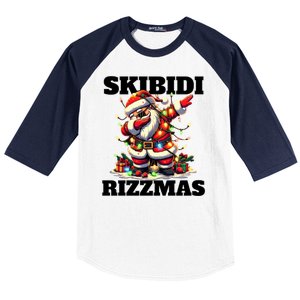 Skibidi Rizzmas Funny Christmas Dab Baseball Sleeve Shirt