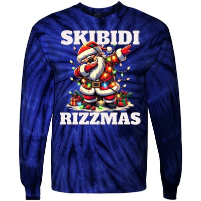 Skibidi Rizzmas Funny Christmas Dab Tie-Dye Long Sleeve Shirt