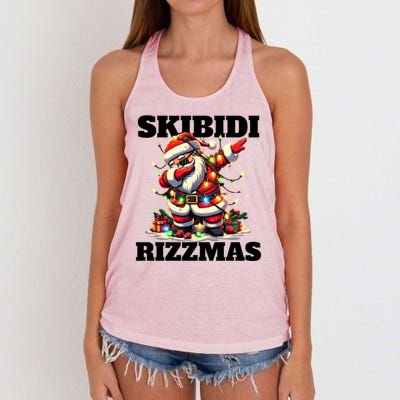 Skibidi Rizzmas Funny Christmas Dab Women's Knotted Racerback Tank