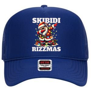 Skibidi Rizzmas Funny Christmas Dab High Crown Mesh Back Trucker Hat