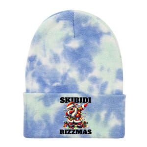 Skibidi Rizzmas Funny Christmas Dab Tie Dye 12in Knit Beanie