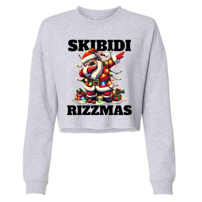 Skibidi Rizzmas Funny Christmas Dab Cropped Pullover Crew