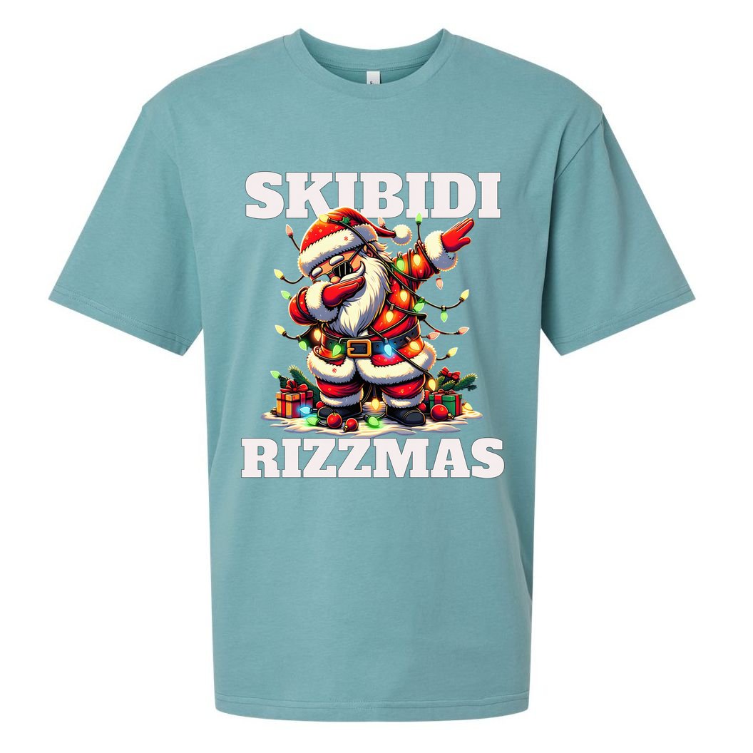 Skibidi Rizzmas Funny Christmas Dab Sueded Cloud Jersey T-Shirt