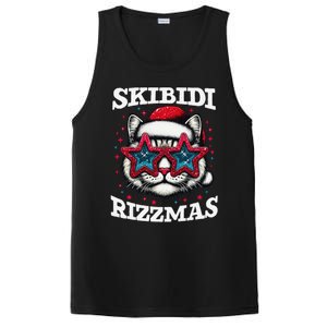 Skibid.I Rizzmas Funny Gen Alpha Slang Christmas Santa Cat PosiCharge Competitor Tank