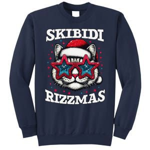 Skibid.I Rizzmas Funny Gen Alpha Slang Christmas Santa Cat Sweatshirt